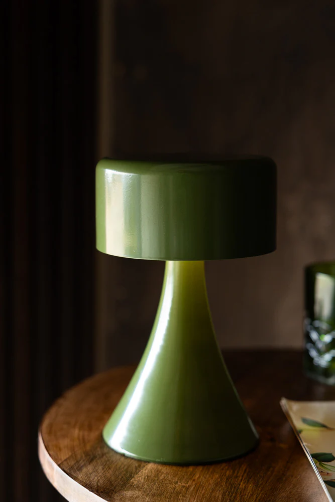 Battery-Powered Cordless Table Lamp In Green - Image 3
