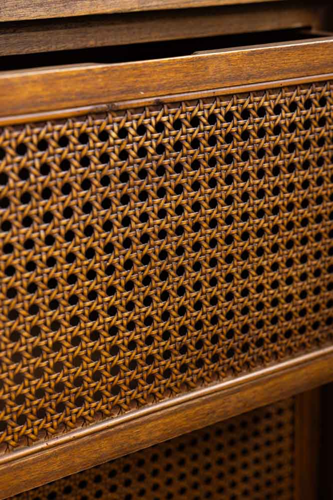 Mid-Century Rattan Bedside Table - Image 4