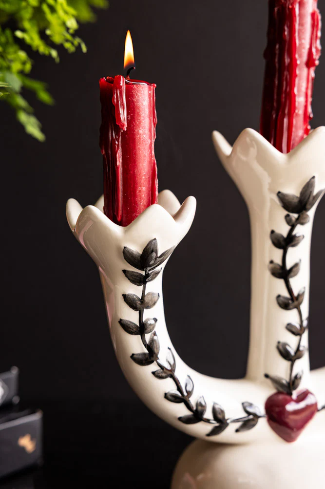 Milagro Heart Ceramic Candelabra - Image 3