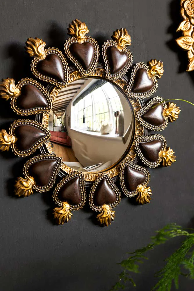 Milagro Heart Round Convex Mirror - Image 2