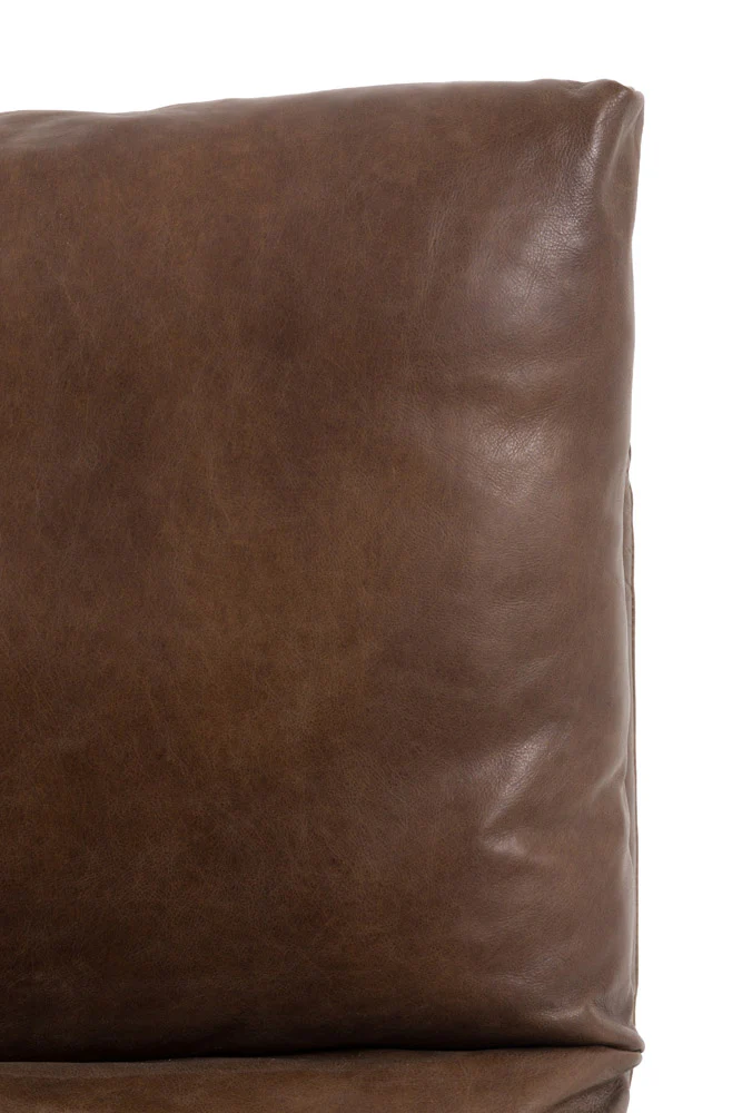 Minimalist Brown Leather Lounge Chair - Image 9