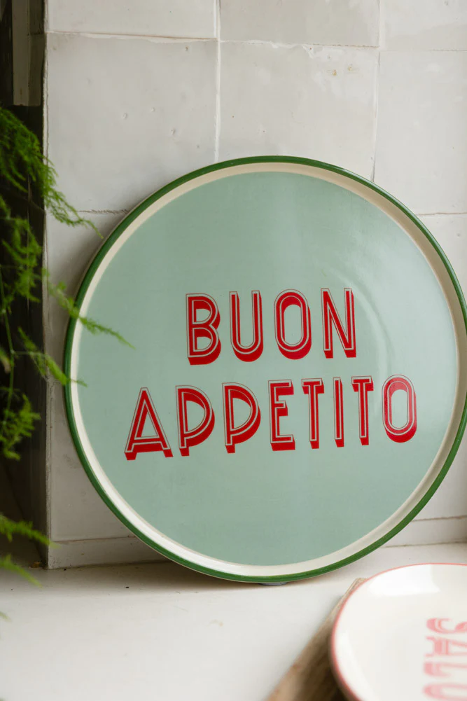 Mint Green Buon Appetito Plate