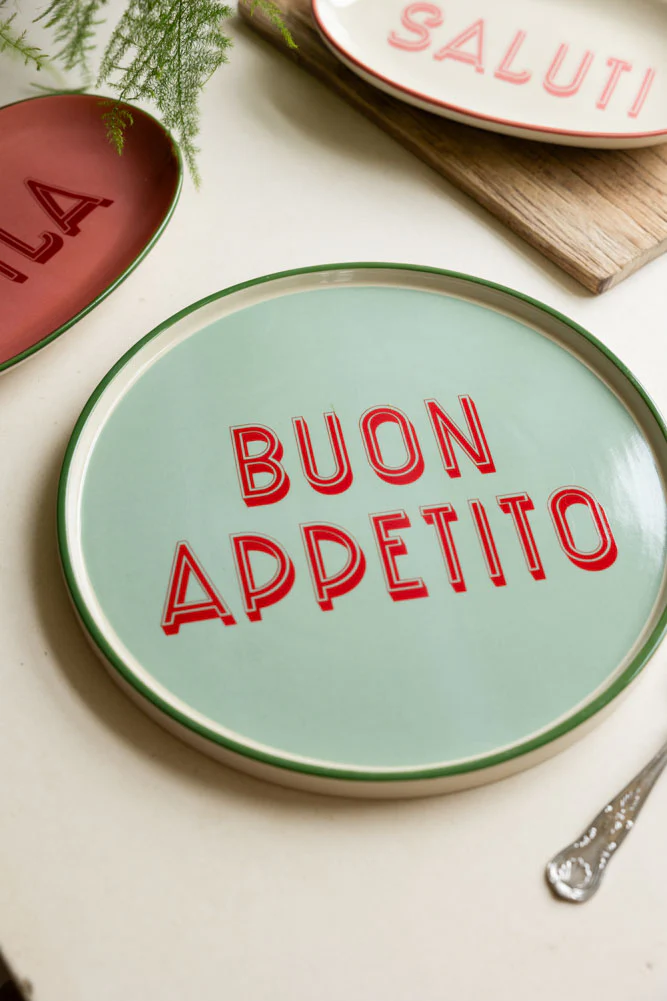 Mint Green Buon Appetito Plate - Image 4