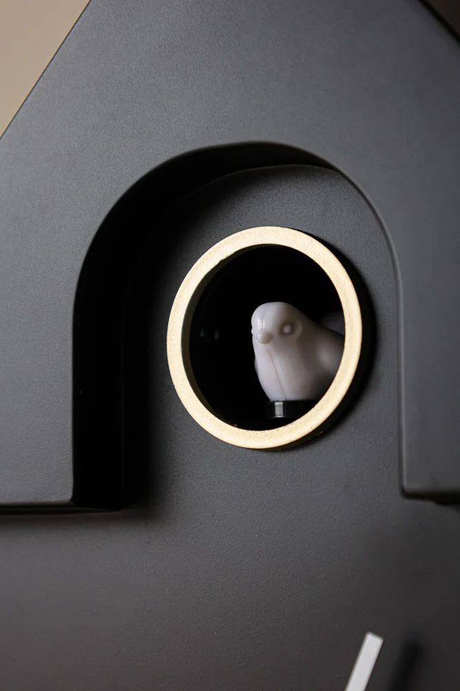 Modern Black Cuckoo Wall Clock - Image 2