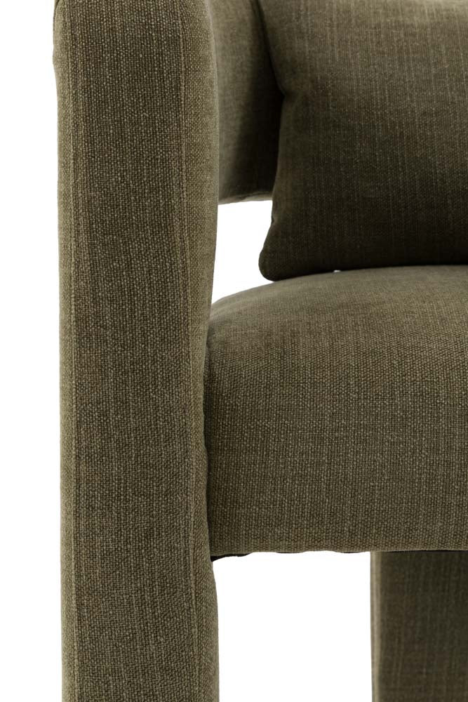 Modern Green Accent Chair with Bolster Cushion - Image 10