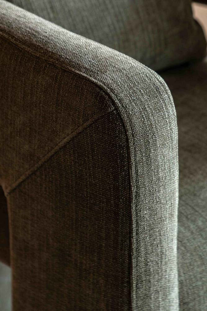 Modern Green Accent Chair with Bolster Cushion - Image 3