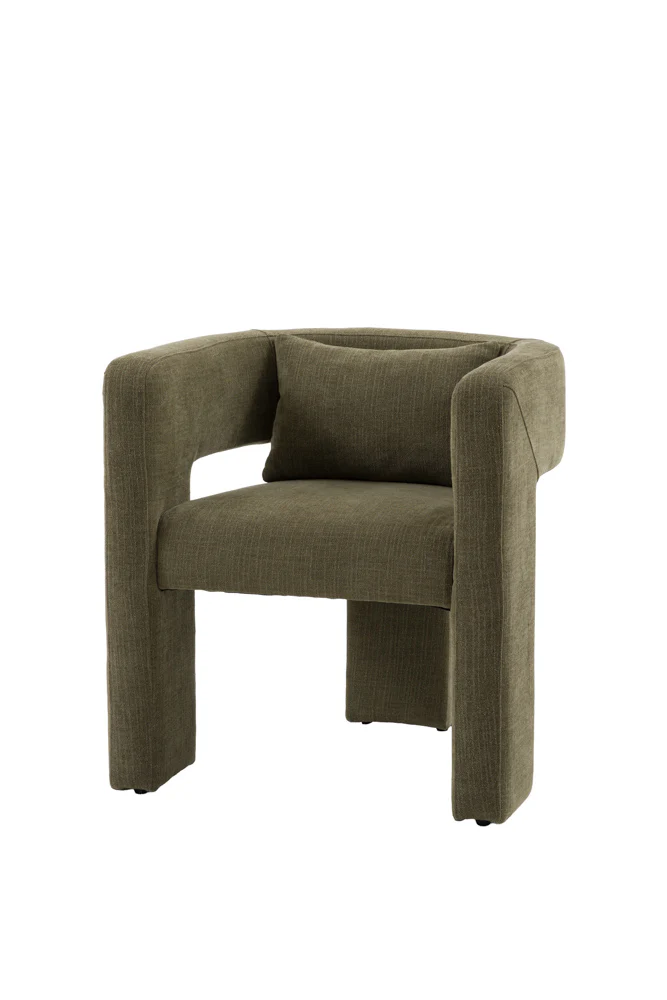Modern Green Accent Chair with Bolster Cushion - Image 5