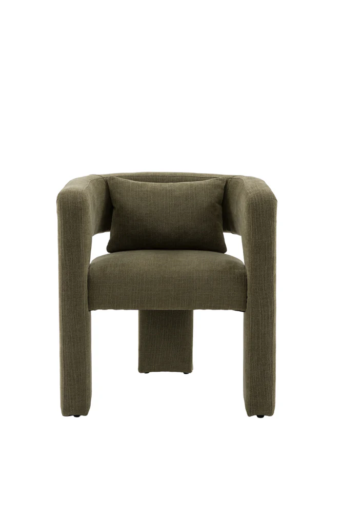 Modern Green Accent Chair with Bolster Cushion - Image 6