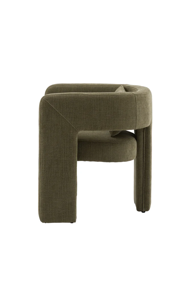 Modern Green Accent Chair with Bolster Cushion - Image 8