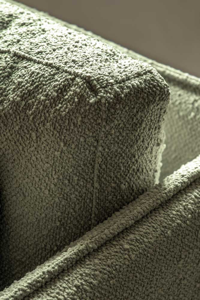 Modern Green Boucle 3-Seater Sofa - Image 2