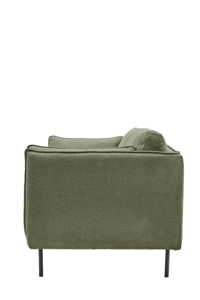 Modern Green Boucle 3-Seater Sofa - Image 7