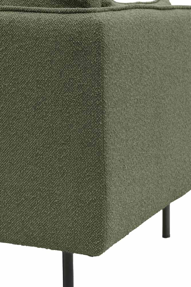Modern Green Boucle 3-Seater Sofa - Image 8
