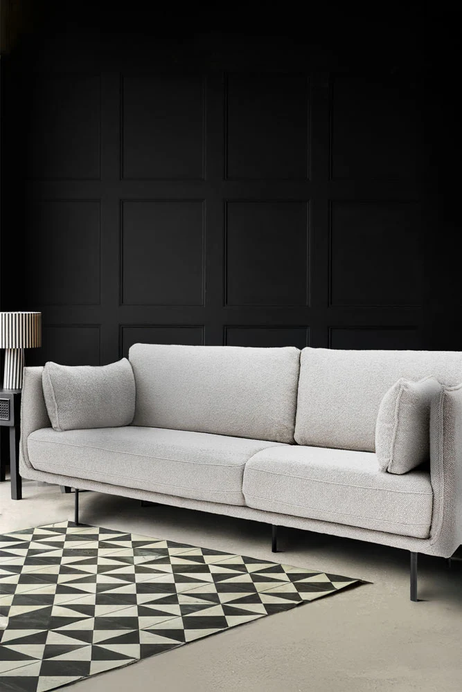 Modern Natural Boucle 3-Seater Sofa