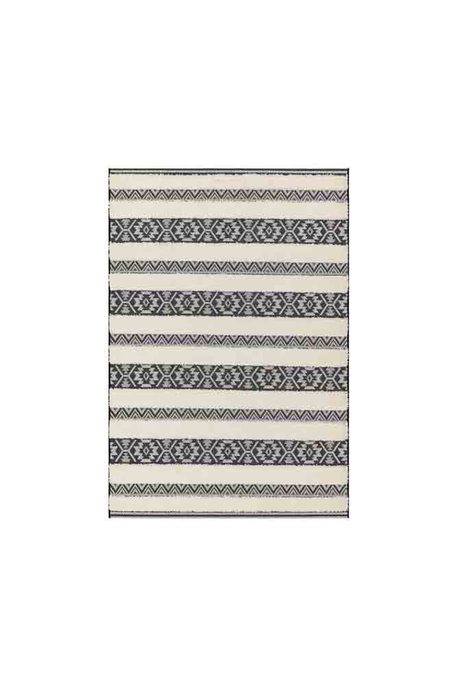 Monochrome Aztec Stripe Indoor/Outdoor Garden Rug - 3 Sizes Available - Image 6