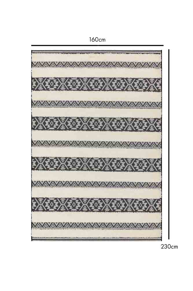 Monochrome Aztec Stripe Indoor/Outdoor Garden Rug - 3 Sizes Available - Image 8