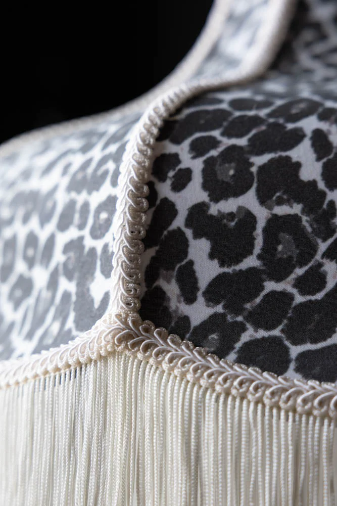 Monochrome Leopard Print Tassel Edge Ceiling Light - Image 5