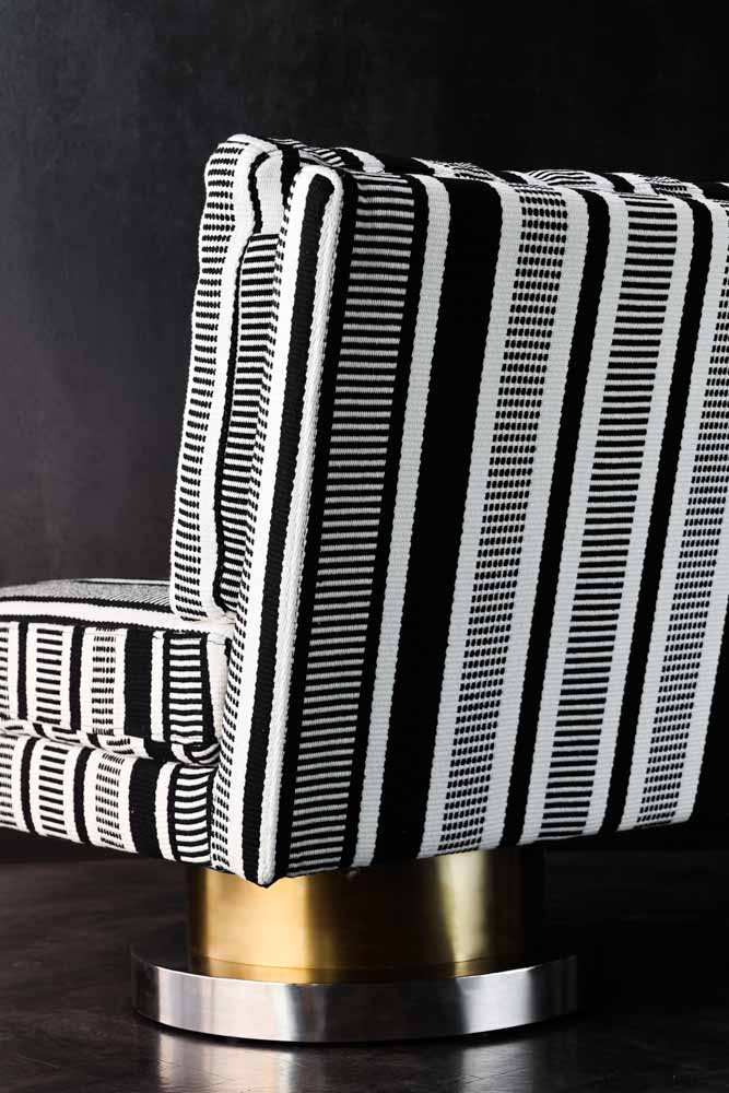 Monochrome Stripe Swivel Chair - Image 5