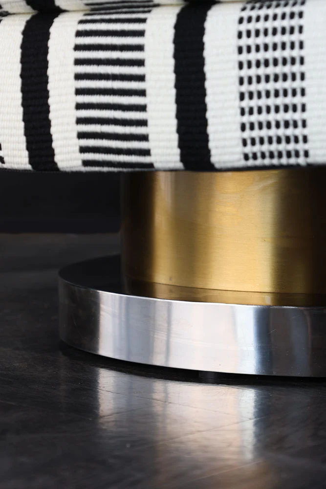 Monochrome Stripe Swivel Chair - Image 6