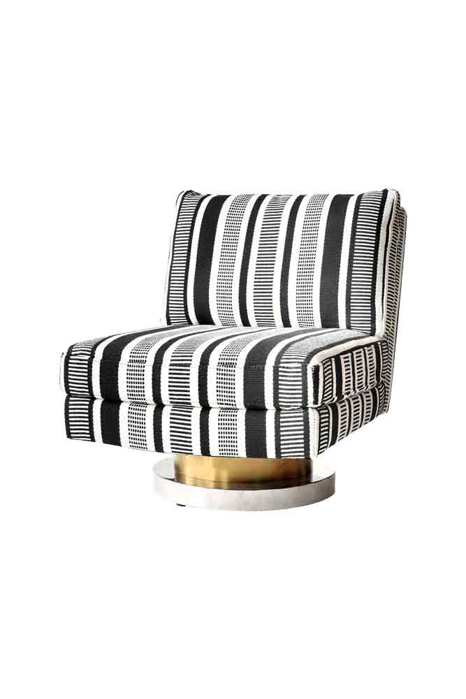 Monochrome Stripe Swivel Chair - Image 7