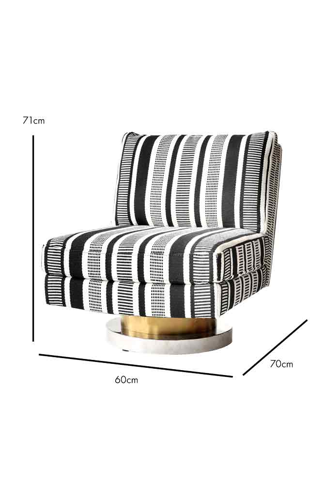 Monochrome Stripe Swivel Chair - Image 8