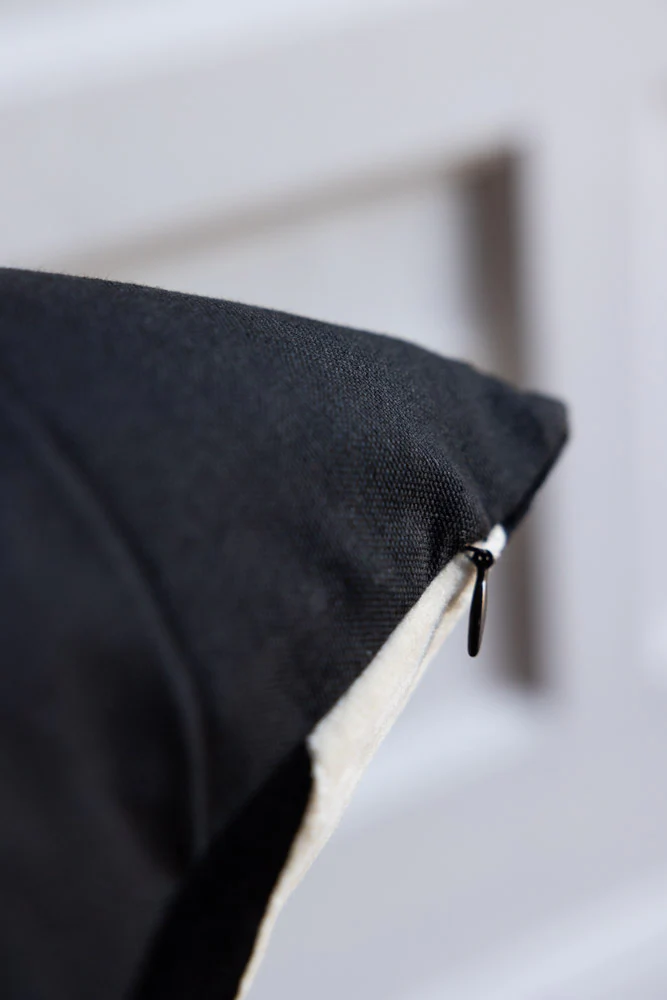 Monochrome Stripe Velvet Cushion - Image 5