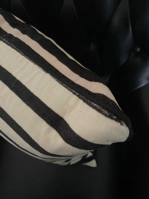 Monochrome Striped Velvet Cushion Cover - SECONDS - Image 6