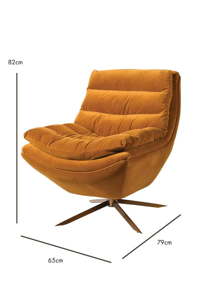 Mustard Velvet Swivel Chair - Image 9