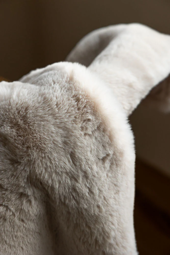 Natural Faux Fur Throw - Image 2