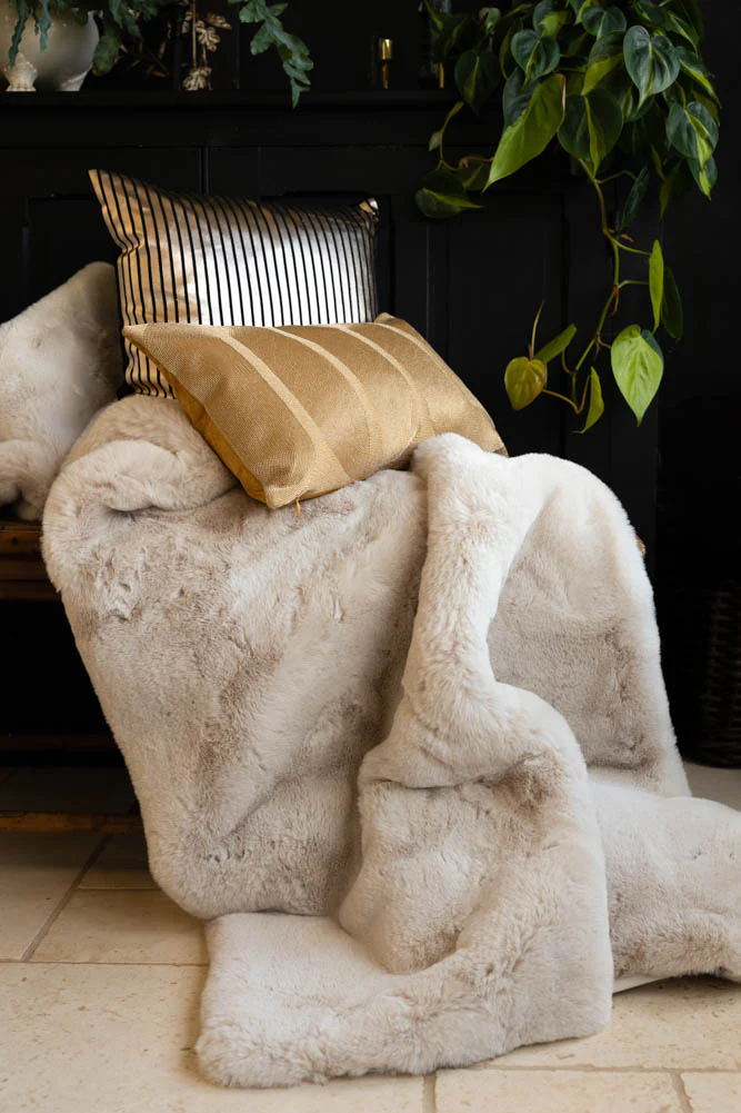 Natural Faux Fur Throw - Image 4