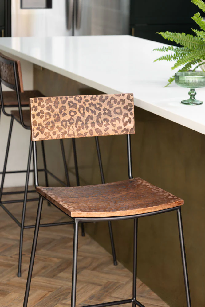 Natural Leopard Love Bar Stool - Image 4