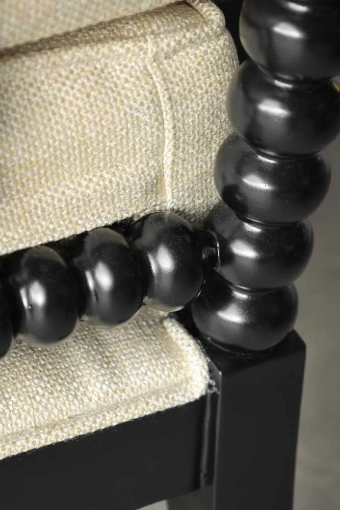 Natural Linen & Black Bobbin Armchair - Image 7