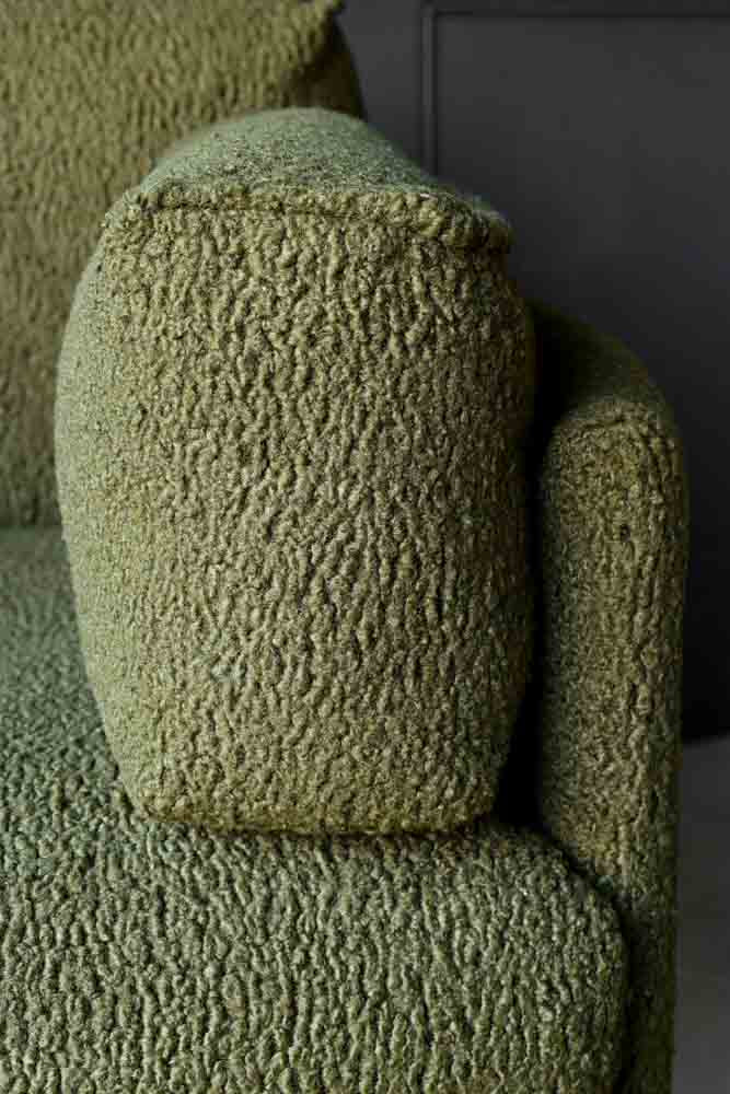 Olive Chunky Boucle Armchair - Image 6