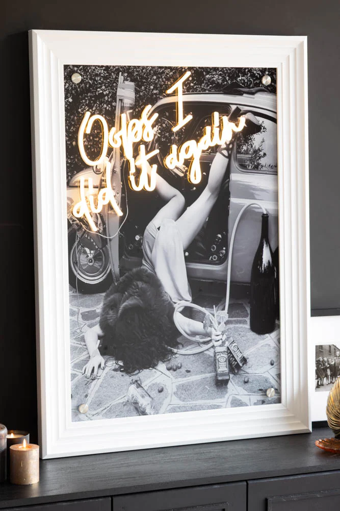 Oops I Did It Again...Framed Neon Wall Light - Available in Two Options - Image 2