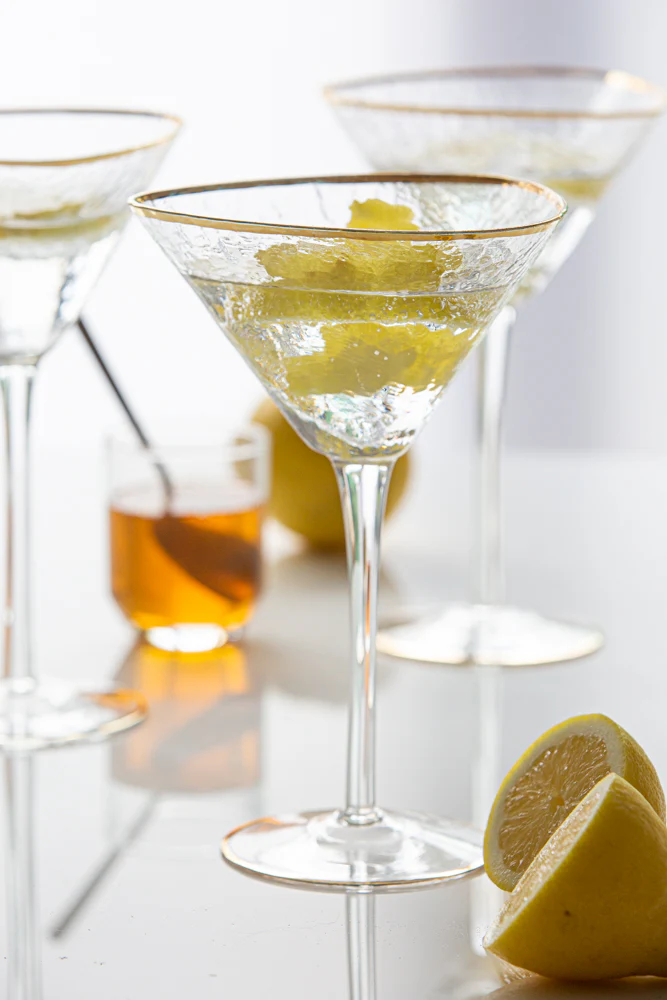 Organic Cocktail Glass With Gold Rim - Image 2
