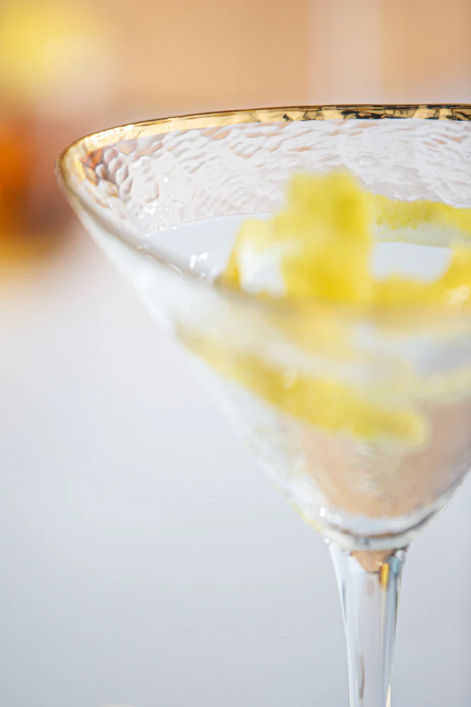 Organic Cocktail Glass With Gold Rim - Image 4