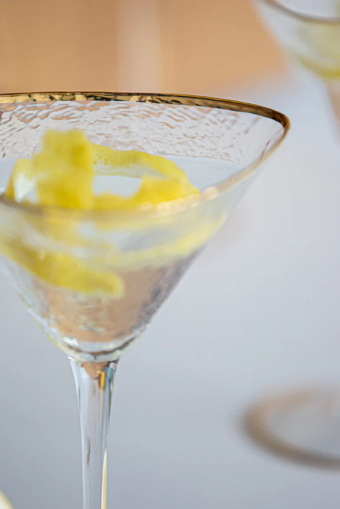 Organic Cocktail Glass With Gold Rim - Image 5