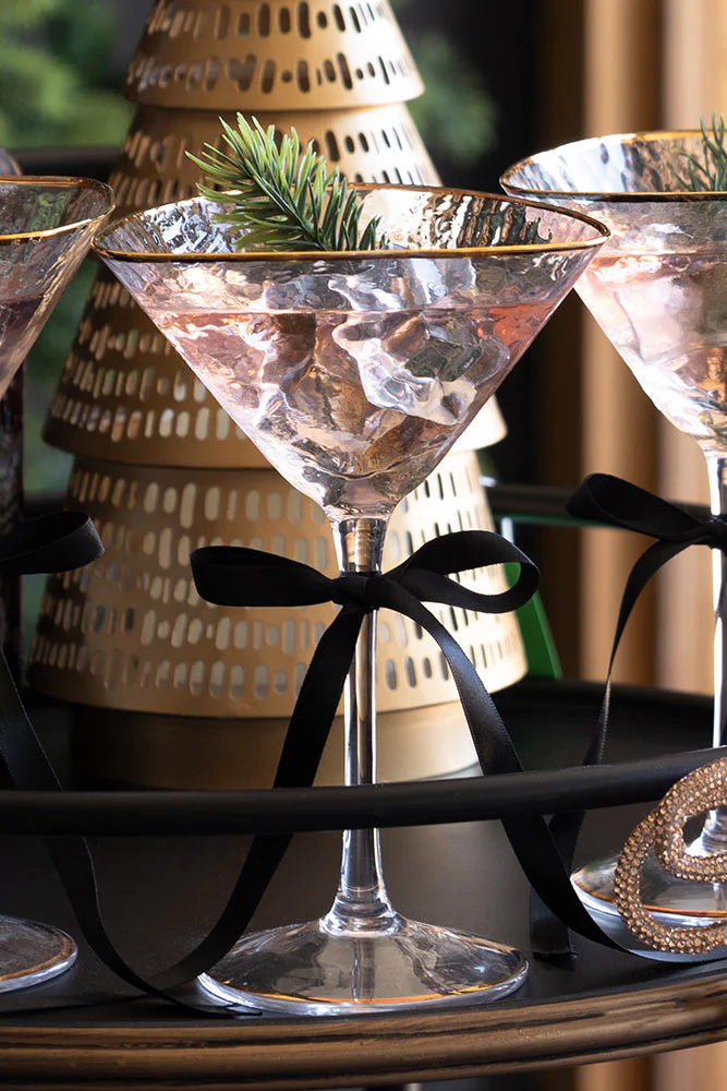 Organic Cocktail Glass With Gold Rim - Image 7