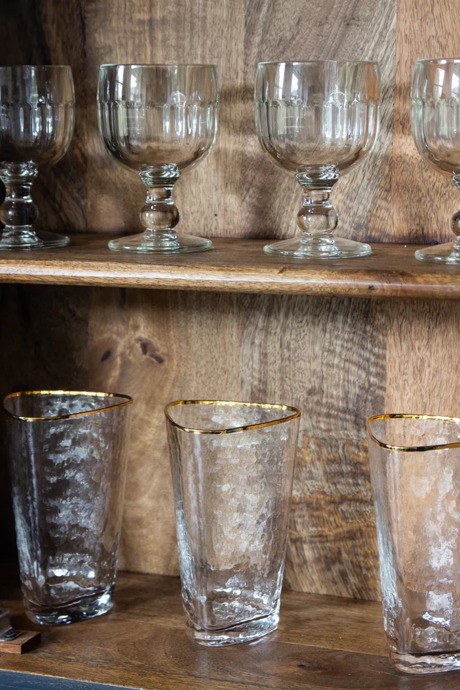 Organic Highball Glass With Gold Rim - Image 4
