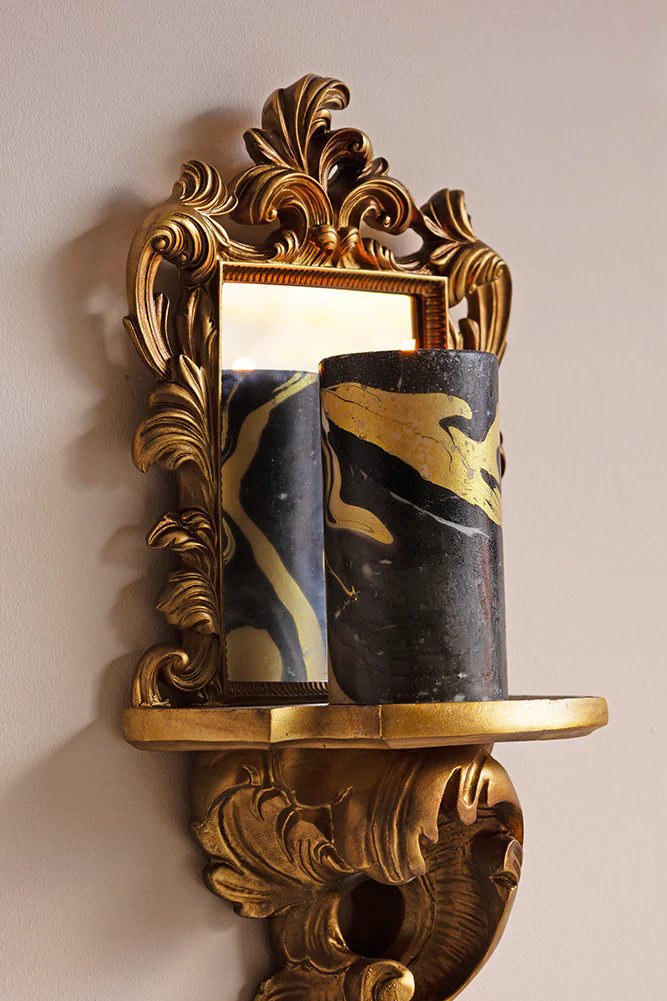 Ornamental Wall Shelf with Mirror - Image 2