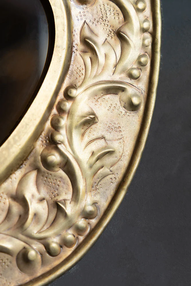 Ornate Bronze Metal Heart Mirror - Image 3