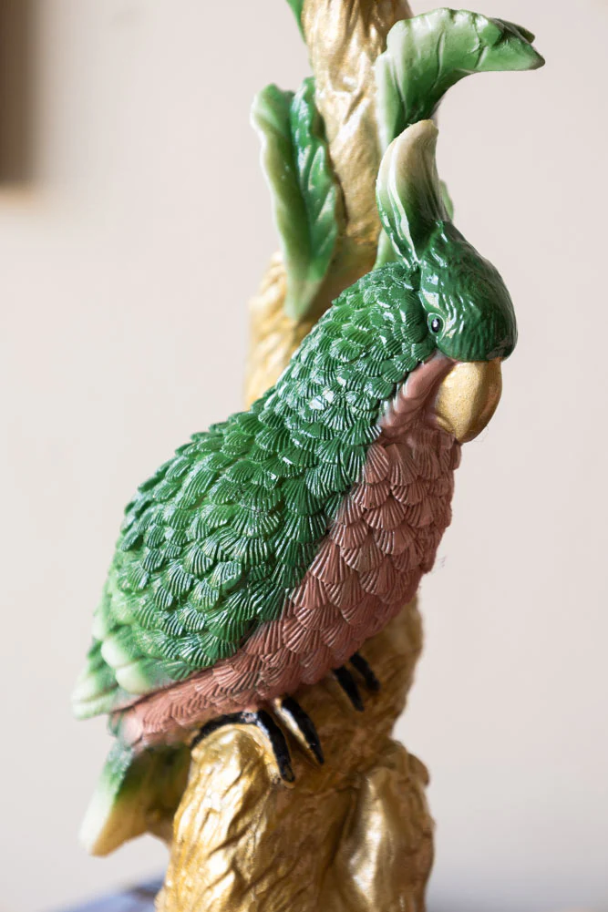 Ornate Gold & Green Parrot Candlestick Holder - Image 2