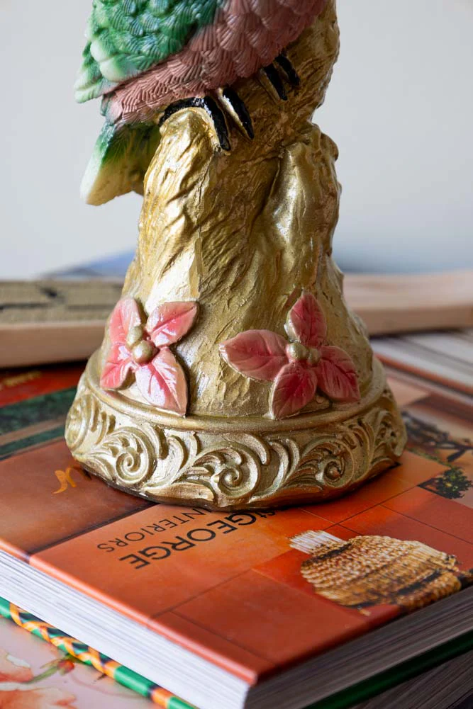 Ornate Gold & Green Parrot Candlestick Holder - Image 7