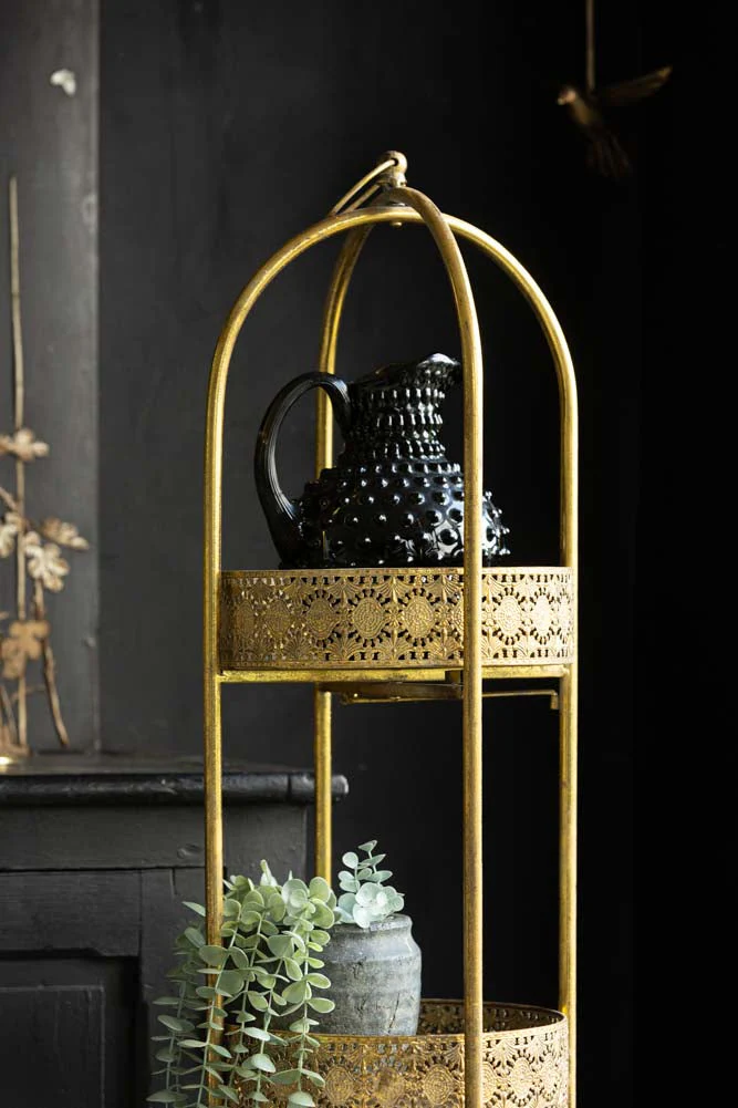Ornate Gold Tall Tray Shelves - Image 4