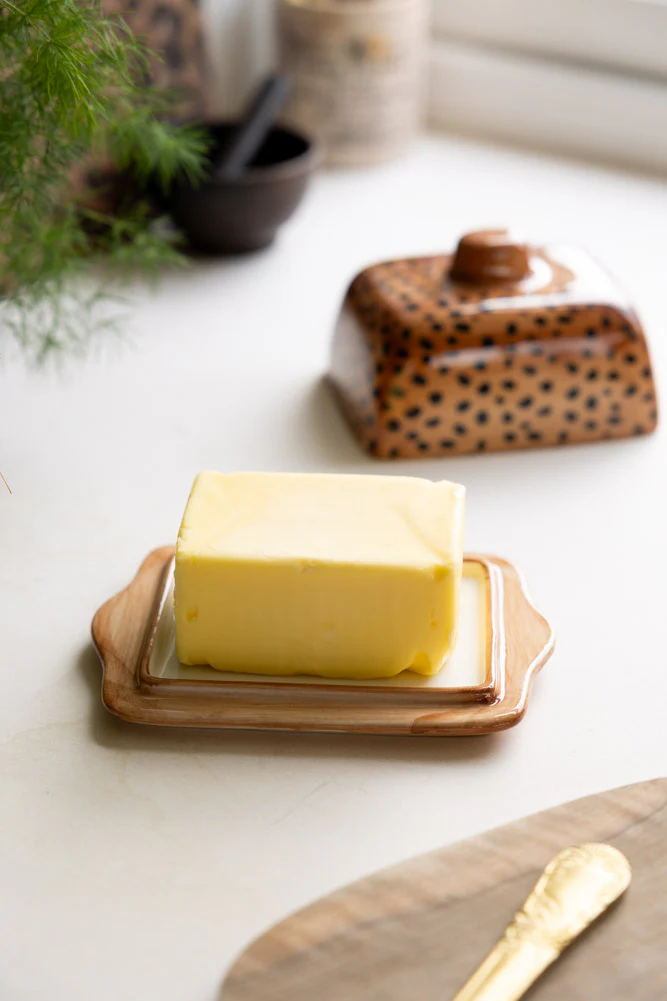 Painted Leopard Print Butter Dish - Image 2