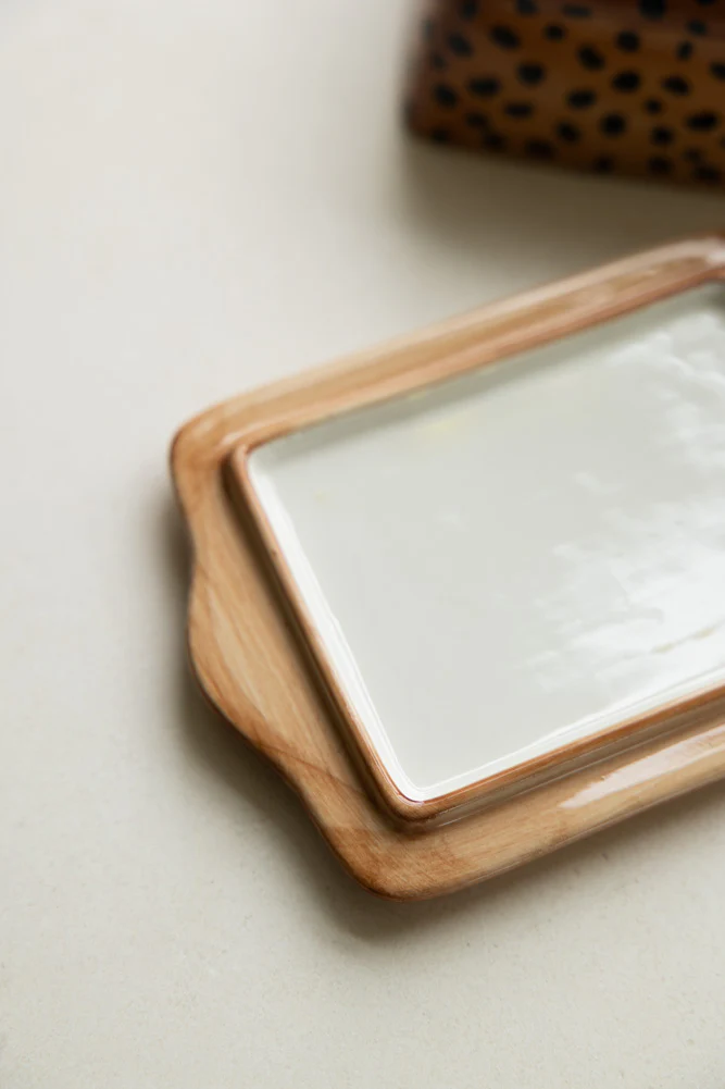 Painted Leopard Print Butter Dish - Image 5