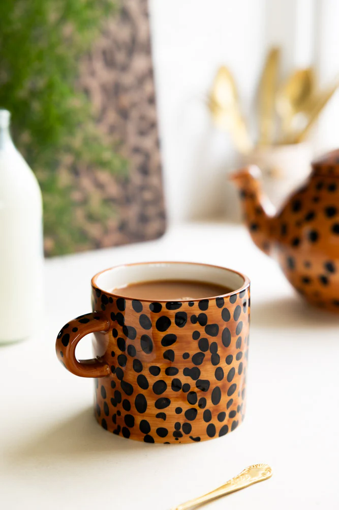 Painted Leopard Print Mug