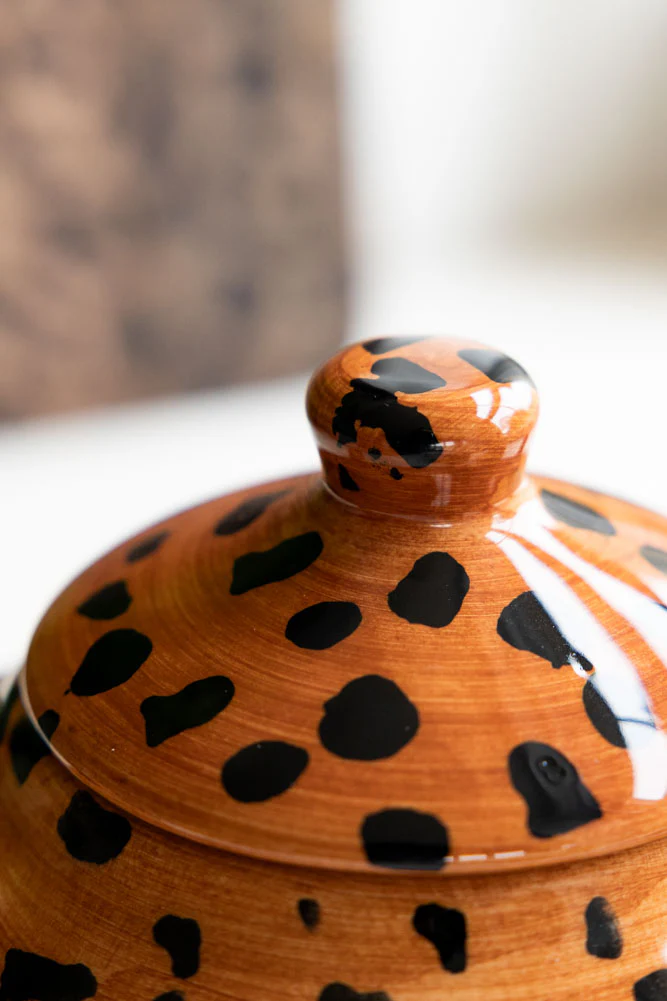 Painted Leopard Print Teapot - Image 4