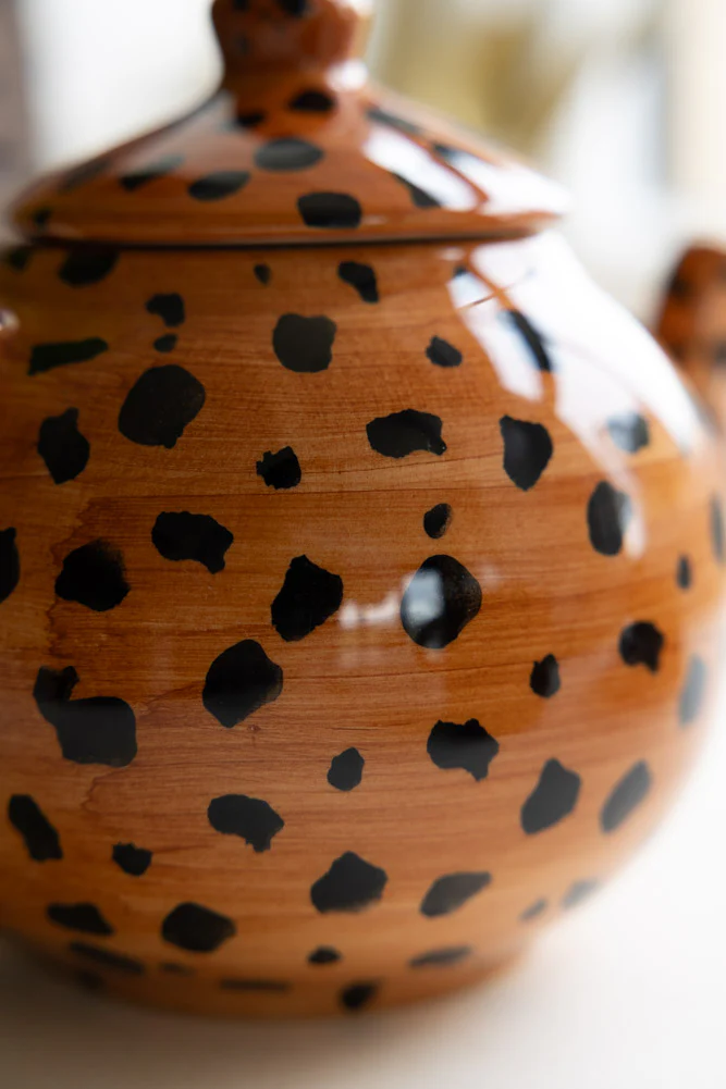 Painted Leopard Print Teapot - Image 6