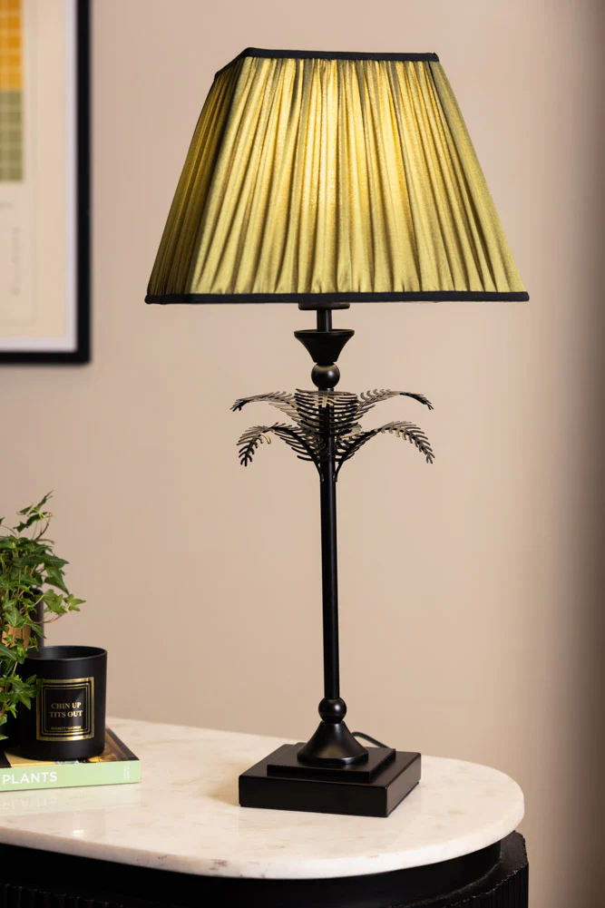 Palm Tree Table Lamp - Green & Black - Image 2