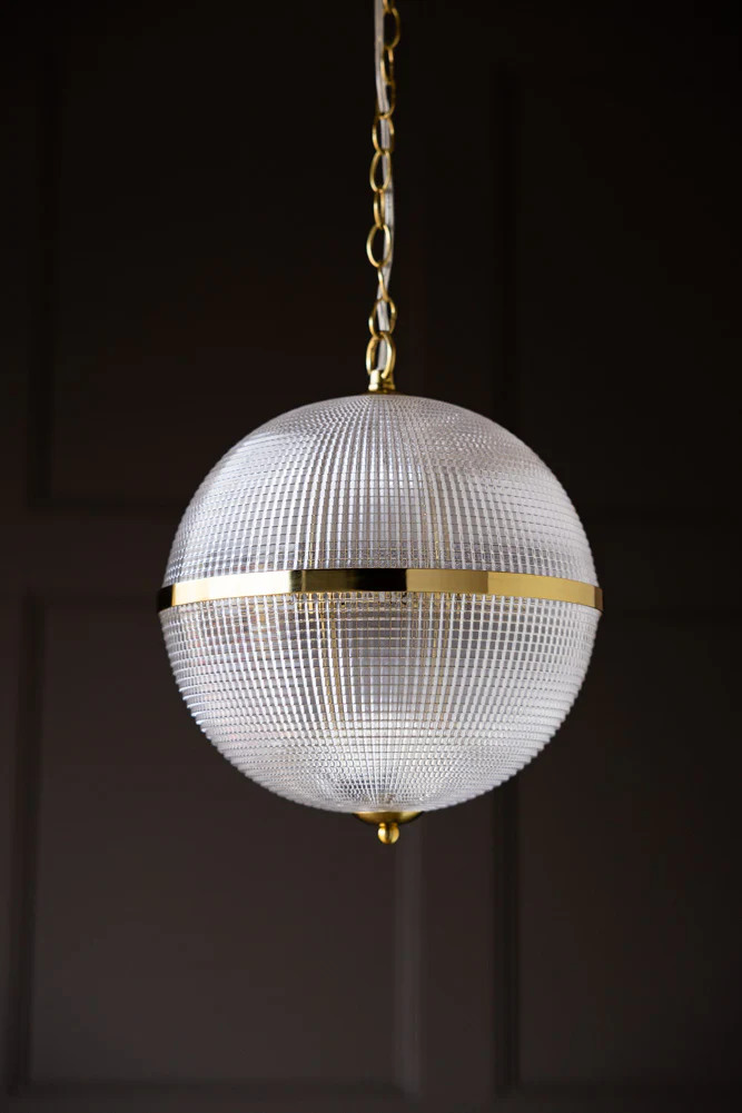 Parisian Gold & Glass Globe Ceiling Light - Image 2